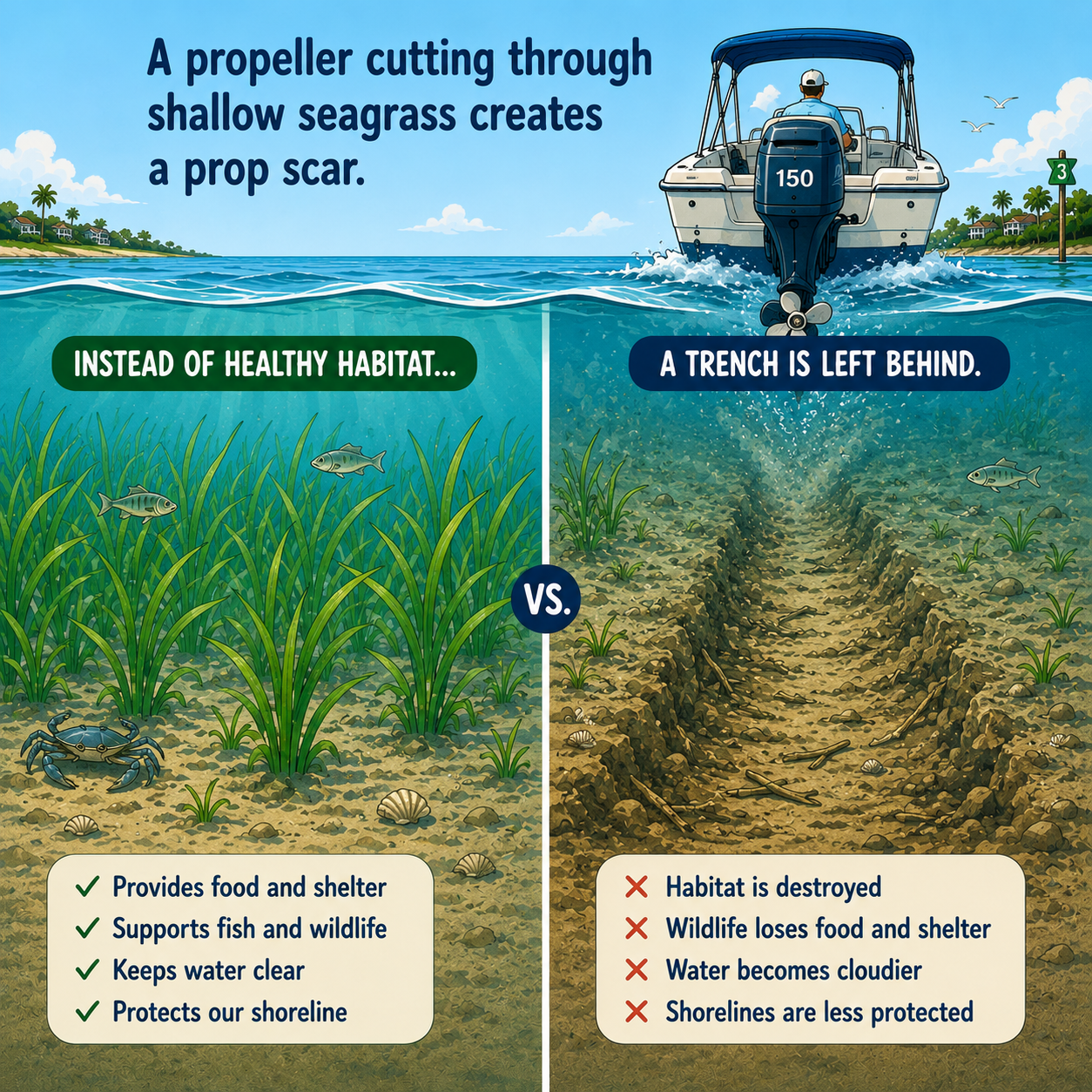Scars Hurt — the impact of propeller damage on seagrass beds