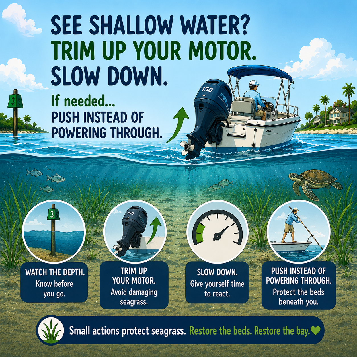 Scars Hurt — every boater can help restore Florida's seagrass meadows