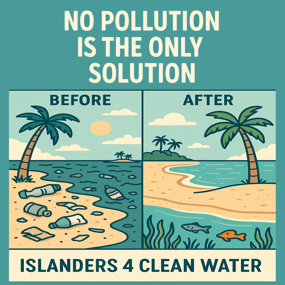 No Pollution is the Only Solution — beach before and after
