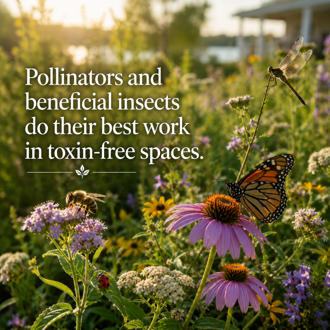 Pollinators and beneficial insects do their best work in toxin-free spaces