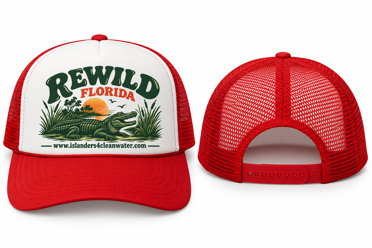 REWILD FLORIDA TRUCKER HAT – GATOR